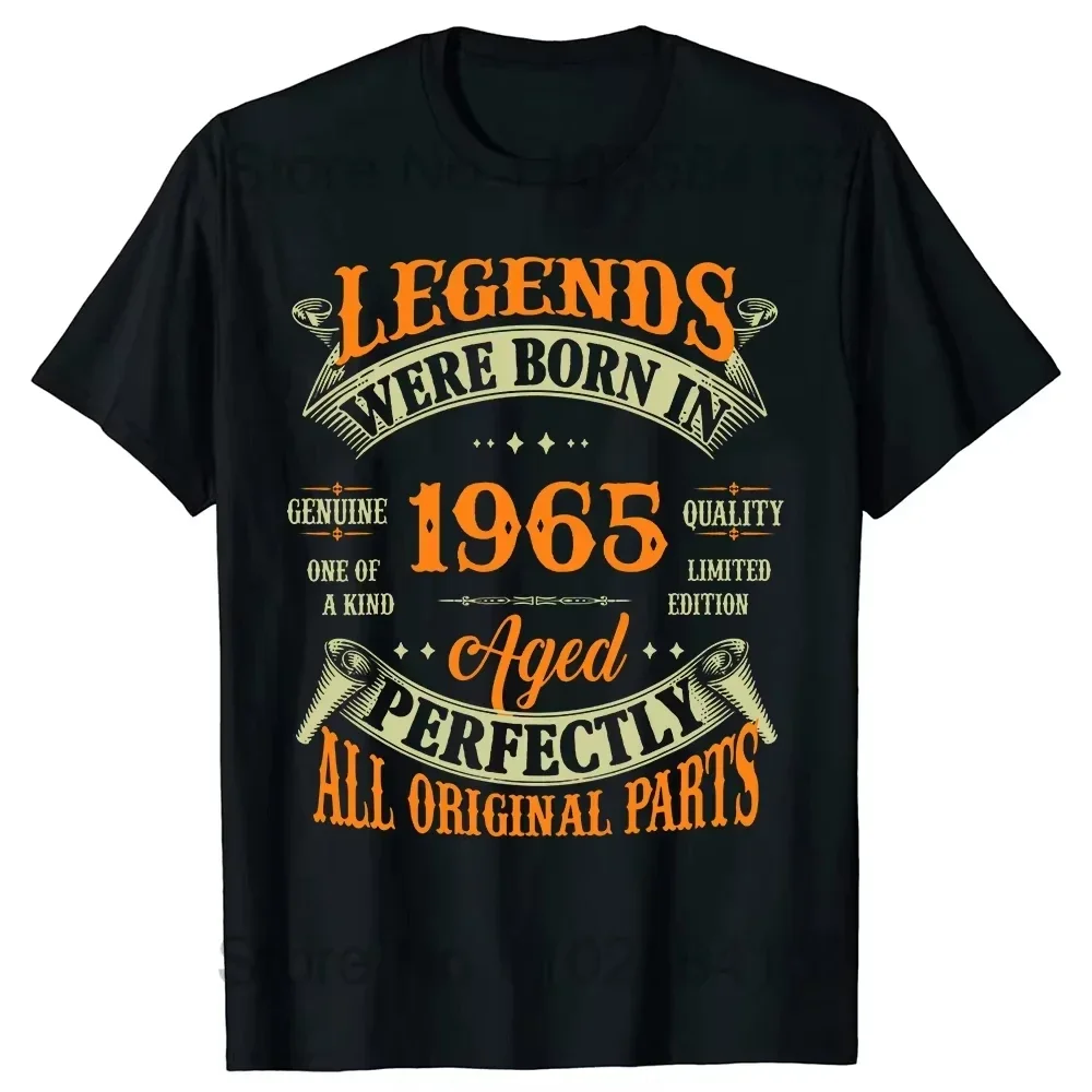 

2025 Funny 60th Tee Vintage Legends Born in 1965 60 Years Old Party T Shirts Summer Birthday Gift Idea T-shirt Women Y2k Top