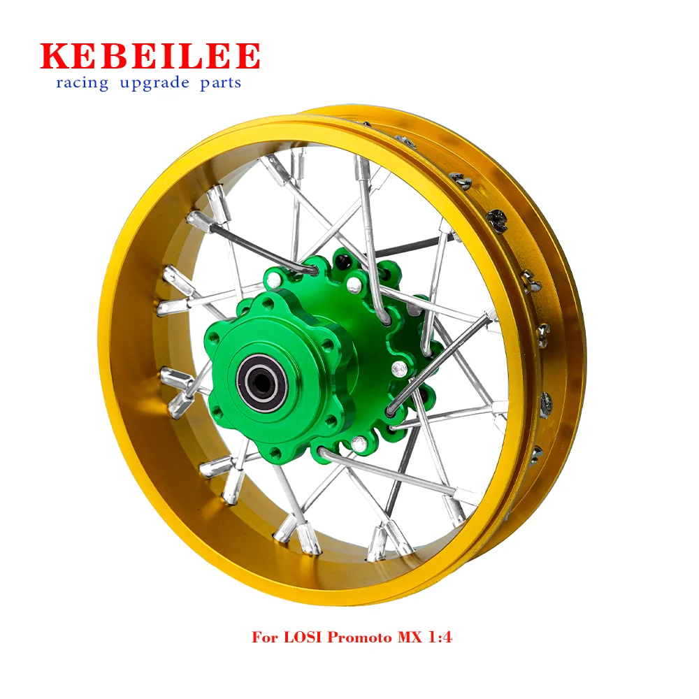 KEBEILEE CNC Aluminum Rear Wheel V2 For LOSI Promoto MX motorcycle  1:4 Gold