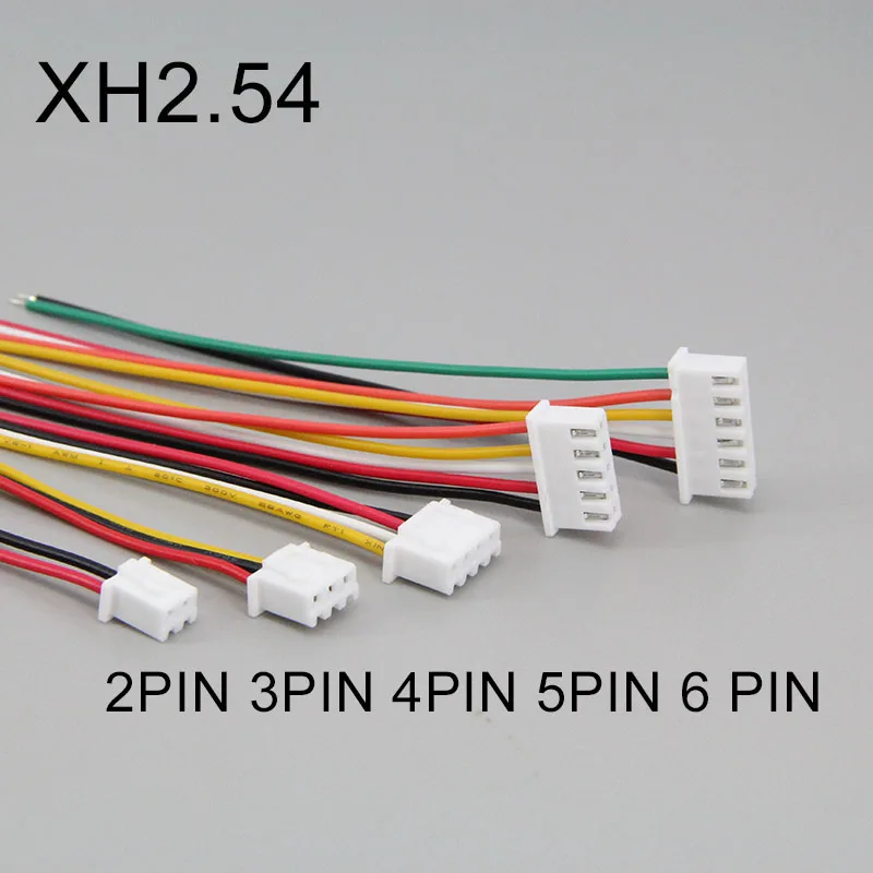 5pcs 10cm 20cm 30cm ST XH2.54 2.54mm 2 3 4 5 6 PIN male Wire cable Connector  plug Socket for led strip power cable cord lead R