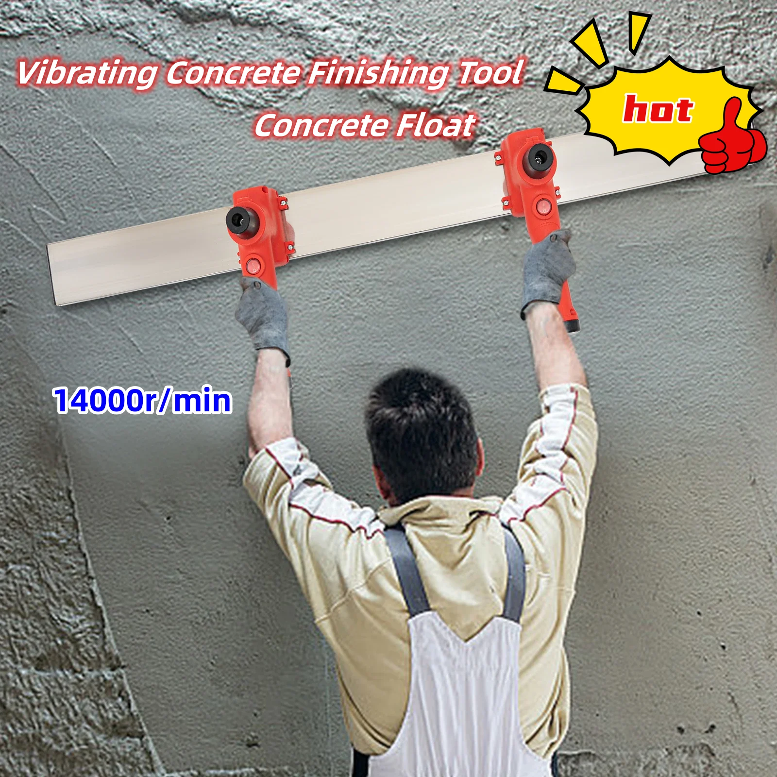 Vibrating Concrete Finishing Tool Power Screed Float Plate Trowel Compactor Tile Vibration Machine with 2 Scraper Plates