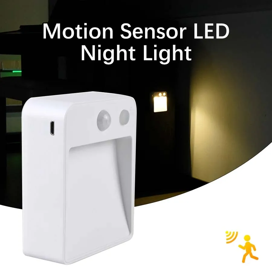 

Rechargeable LED Light Smart Human Body Sensor Night Light Creative Kitchen Bedroom Decor Lamp Wardrobe Closet Stairs Lamp