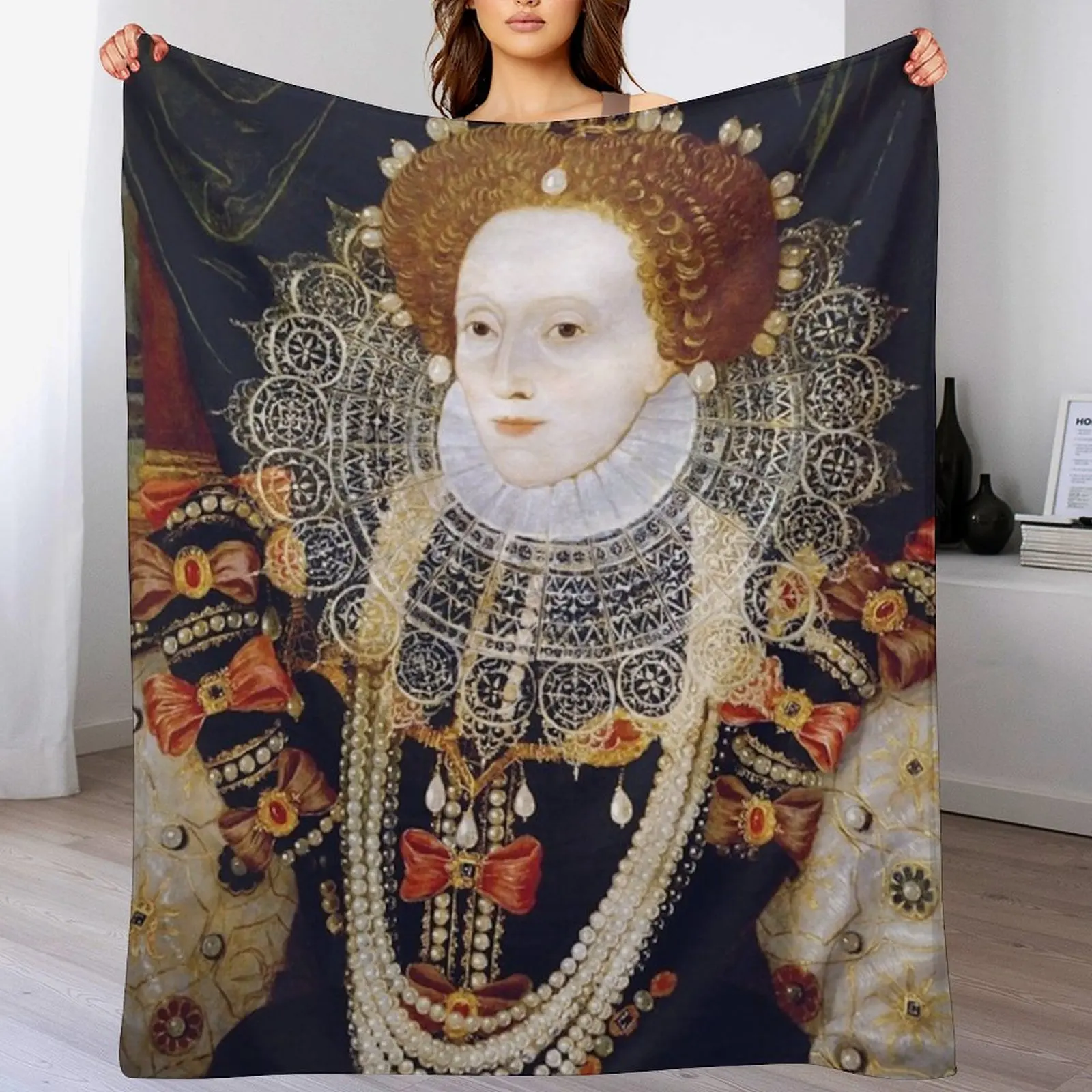 

Queen Elizabeth I Portrait Throw Blanket Summer Beddings Moving Blankets