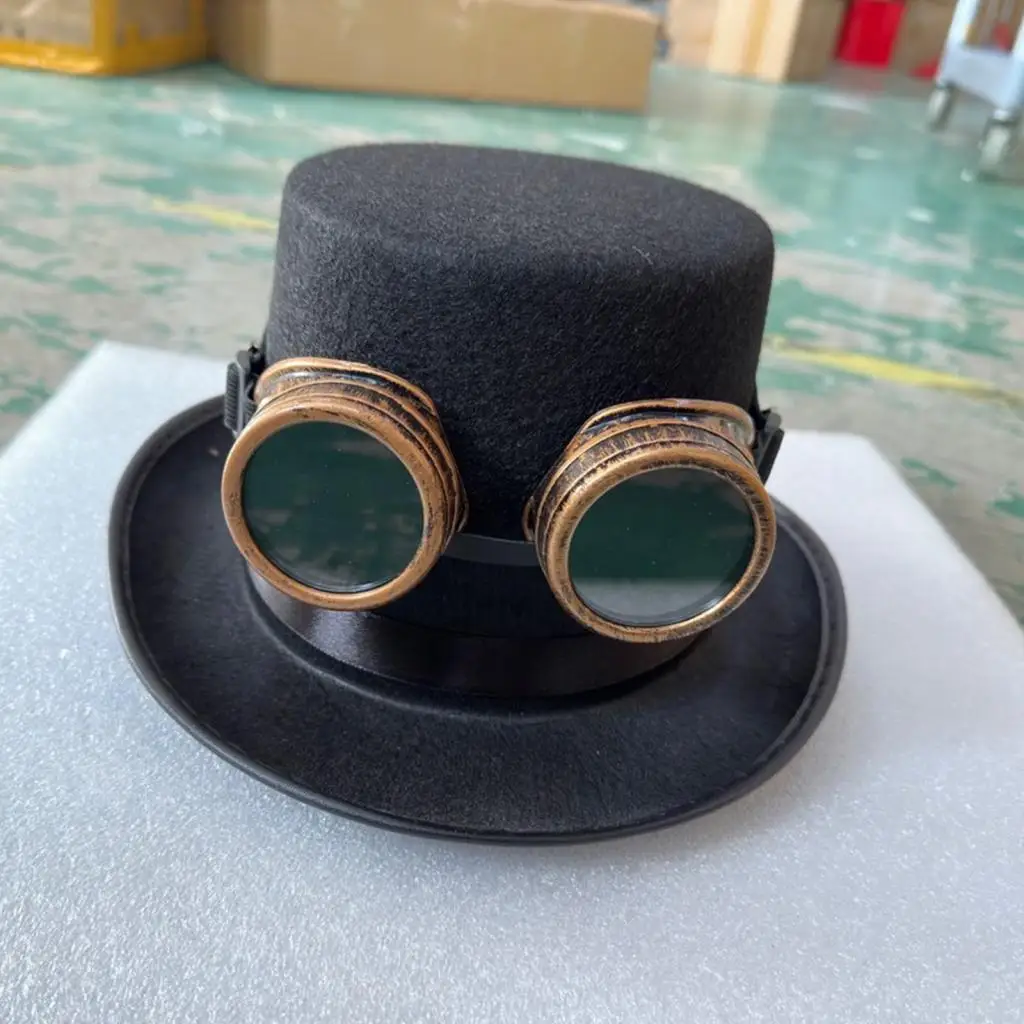 Men Women Steampunk Top Hat Brown Headwear Fedora for Cosplay Novelty Item