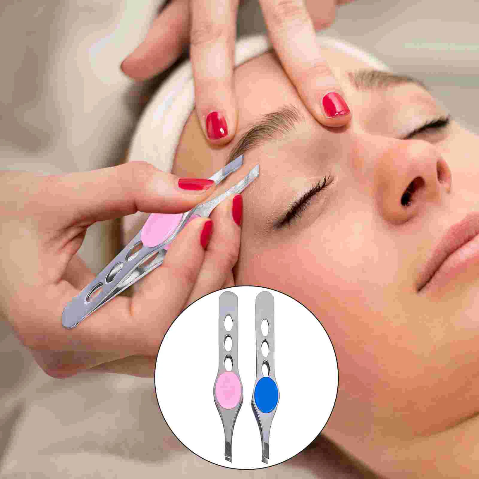 

4 Pcs Stainless Steel Eyebrow Tweezers Trimmer for Women Hair Plucking Beauty Tools Lash