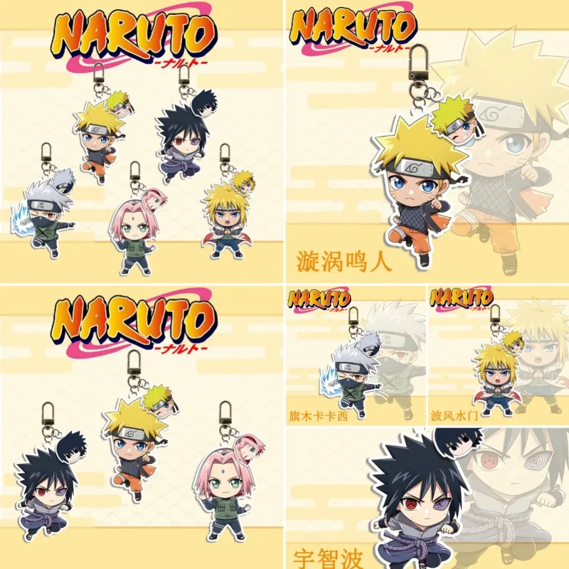 

Naruto Anime Peripheral Acrylic Keychain Cute Cartoon Character Ornament Key Bags Pendant Backpack Decoration Key Ring Gifts