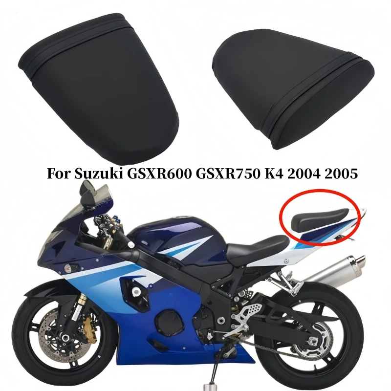 

Motorcycle cushion rear seat bag rear passenger leather seat for Suzuki GSXR 600 750 GSXR600 GSXR750 K4 2004 2005