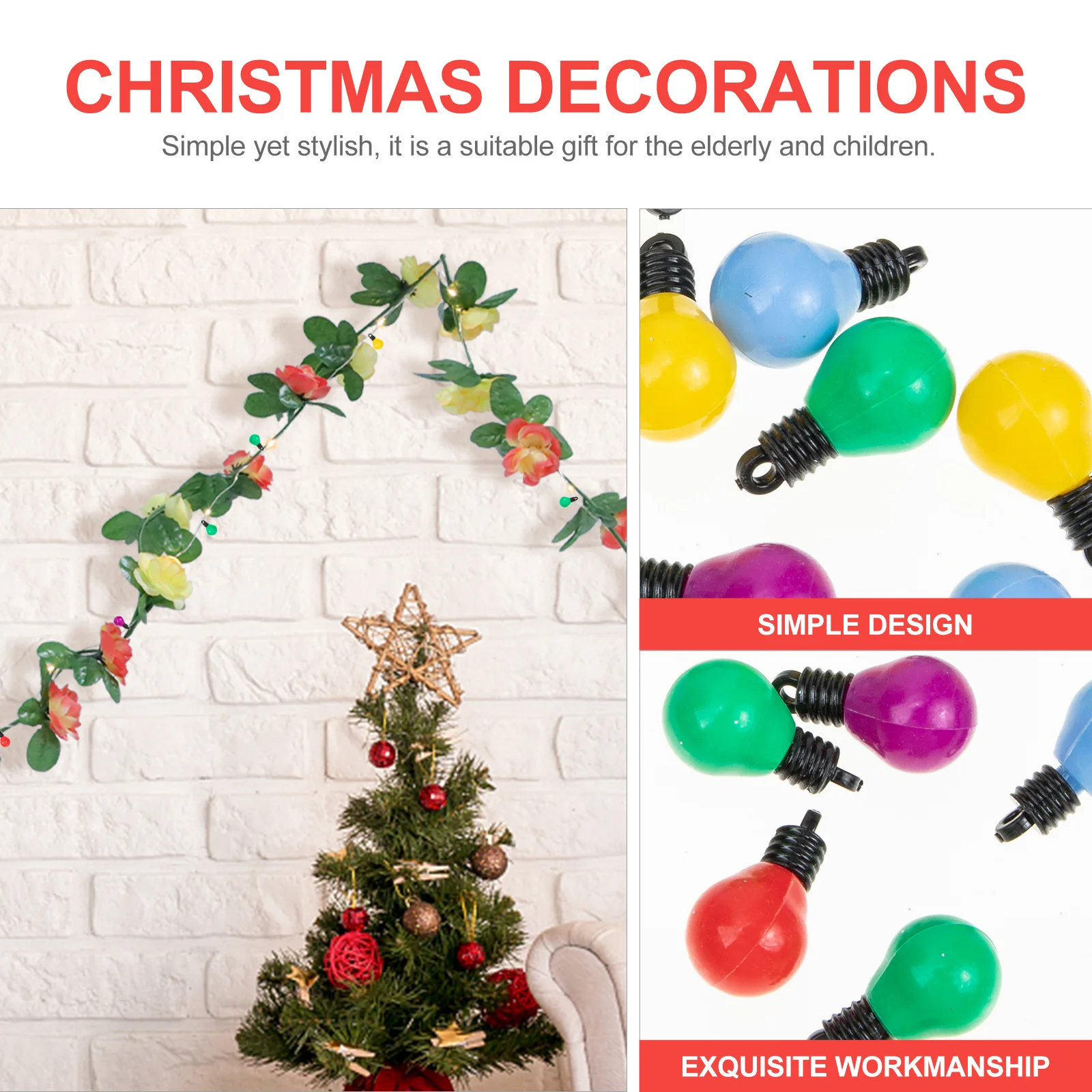 

1 Bag DIY Jewelry Beads Plastic Bulb Shape Pendants for Craft Making Christmas Decor Home Decoration Xmas Supplies