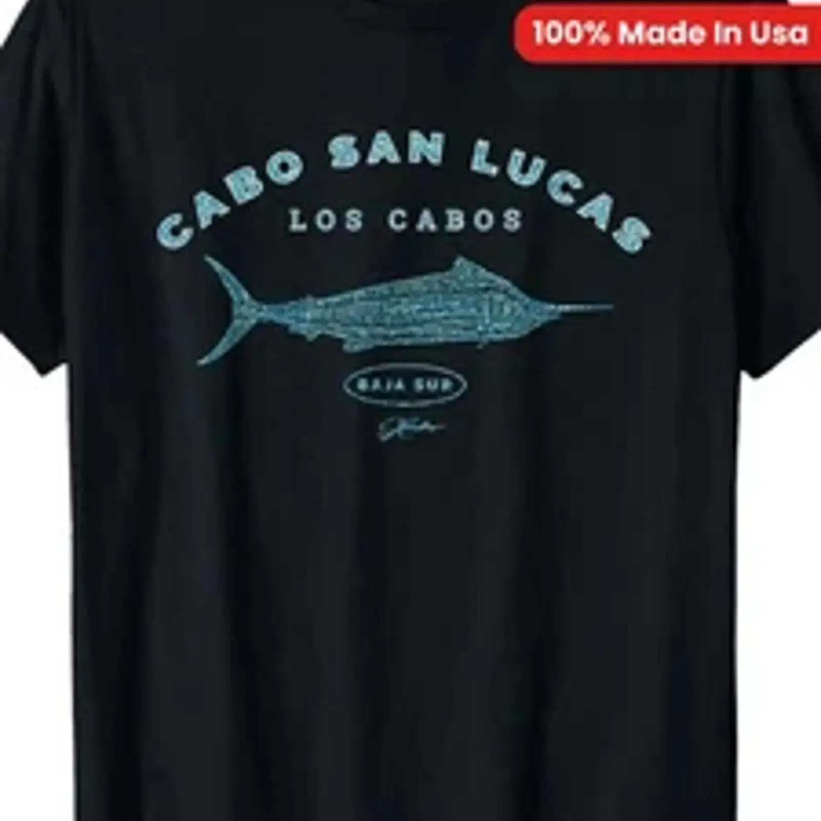 100 Made in USA 180g Cabo San Lucas Blue Marlin T Shirt vintage Washed Stylish Slightly designer clothes Stretched fashion