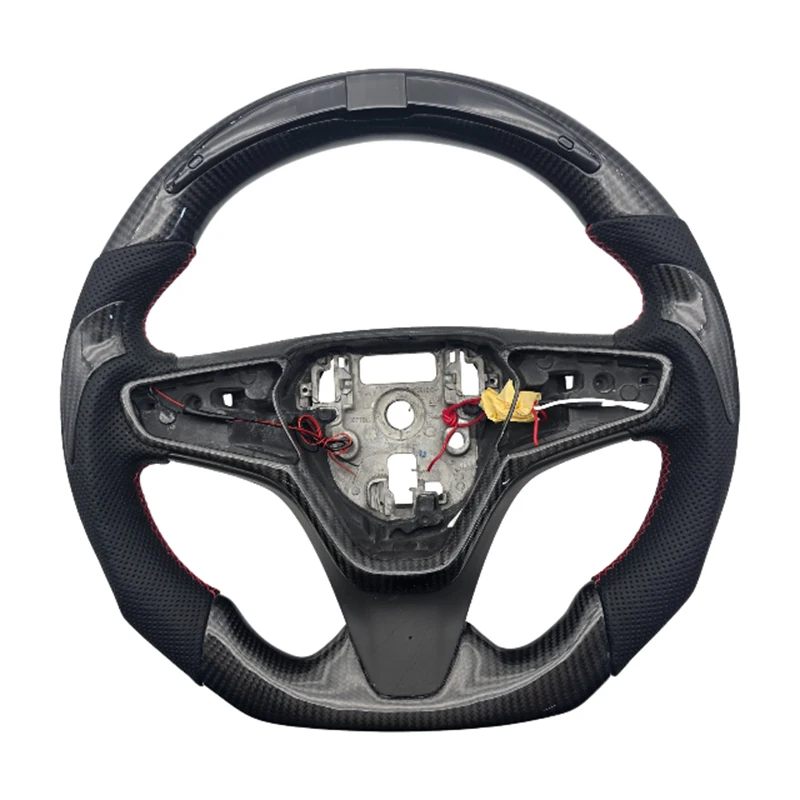 

Высокое качество, оптовая цена, перфорированный кожаный светодиодный руль из углеродного волокна для руля автомобиля Chevrolet Cruze