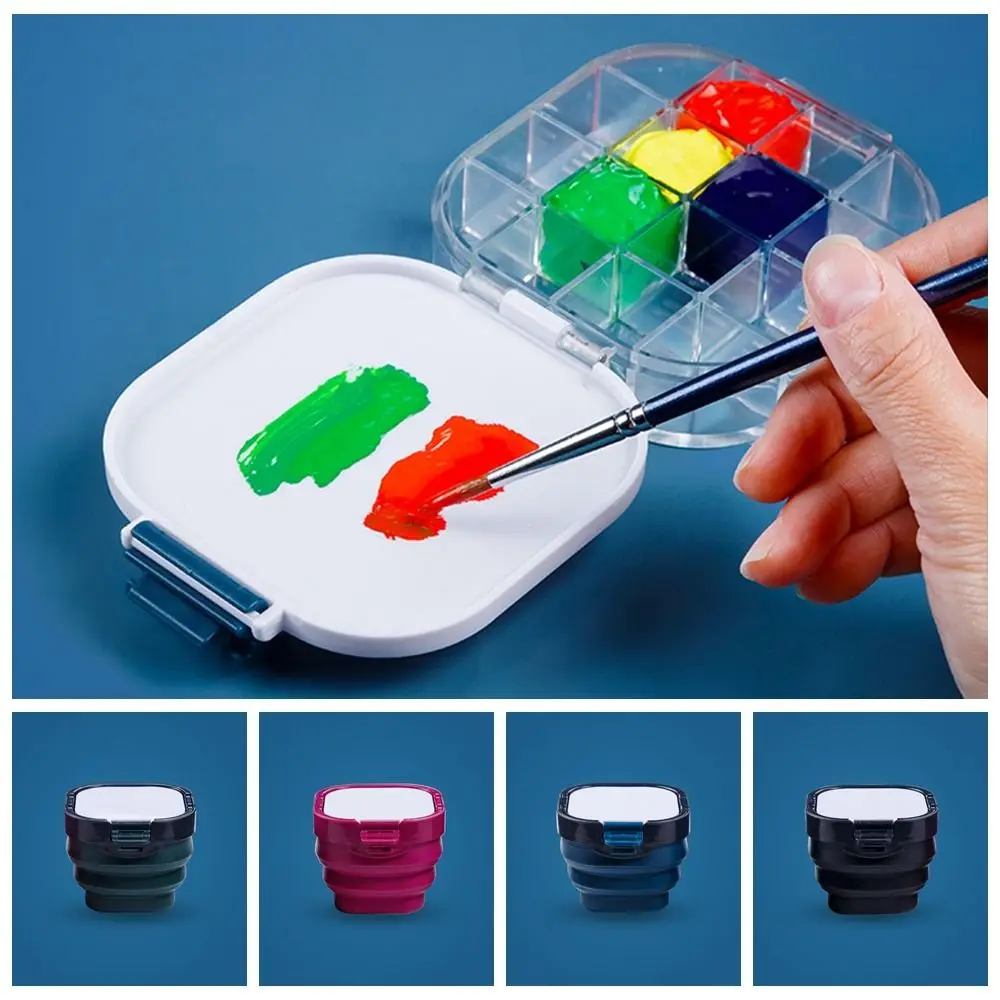 Brush Cleaning Palette Scrub Bucket Pot Set Moisturizing Watercolor Art Paint Storage Box Foldable Oil Painting