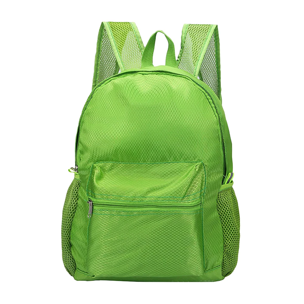 

Foldable Backpack Lightweight Durable Travel for Camping Hiking Large Capacity Mesh Pocket Solid Color Diamond Grid