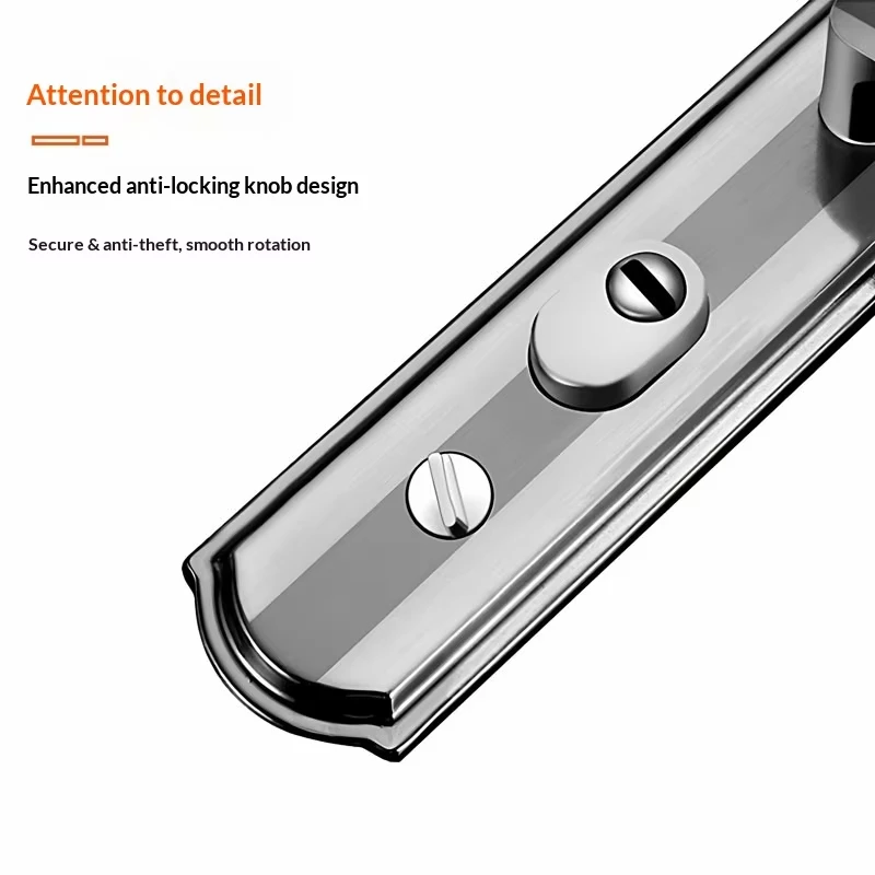 Thickened Stainless Steel Anti-Theft Door Handle Household Pry-Resistant Lock Universal Panel Hardware Accessory