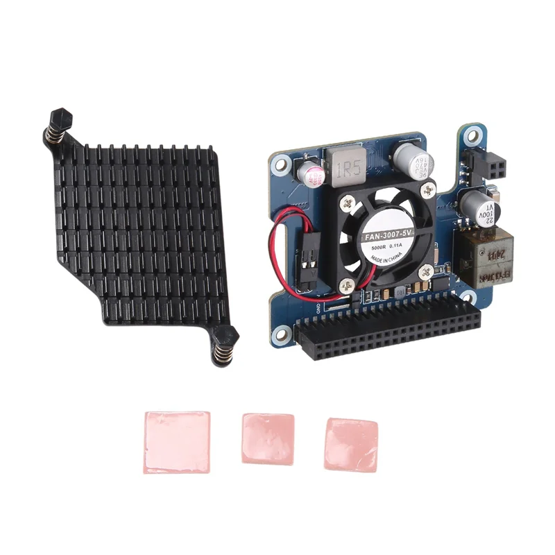N34R-Para raspberry pi 5 poe hat 802.3af/at placa de expansão com ventilador de refrigeração para raspberry pi 5 preto