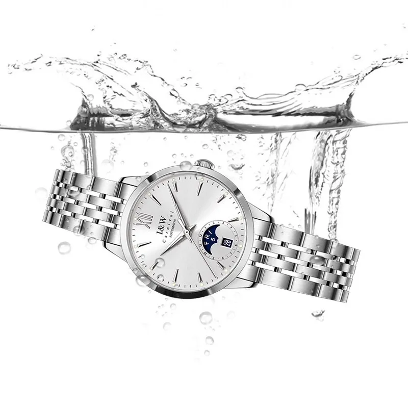 Jam Tangan Mekanis Mewah Bermerek CARNIVAL untuk Wanita Jam Tangan Gerakan Otomatis Safir Modis Wanita Jam Tangan Tahan Air Reloj Mujer