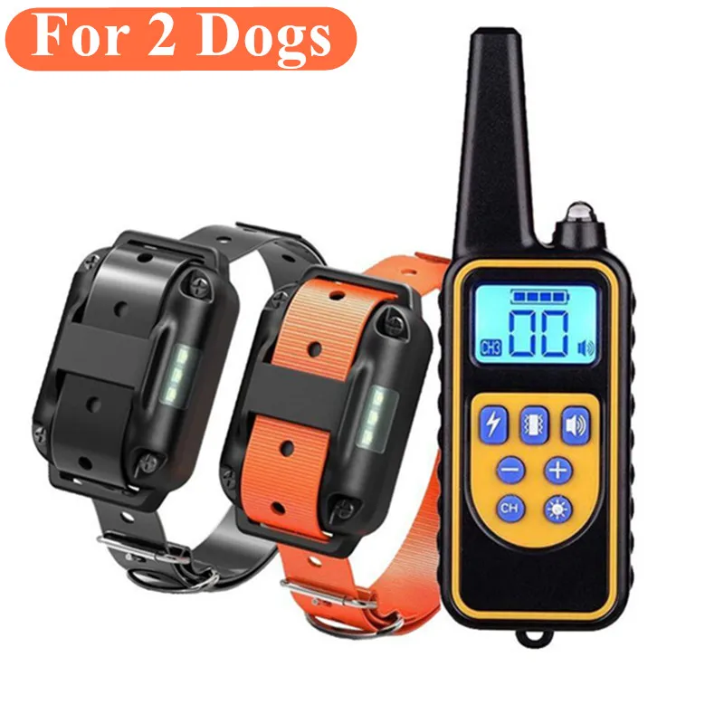 800 m elektrische hondentrainingshalsband, waterdichte huisdierafstandsbediening, oplaadbare trainingshalsband met schoktrillingsgeluid