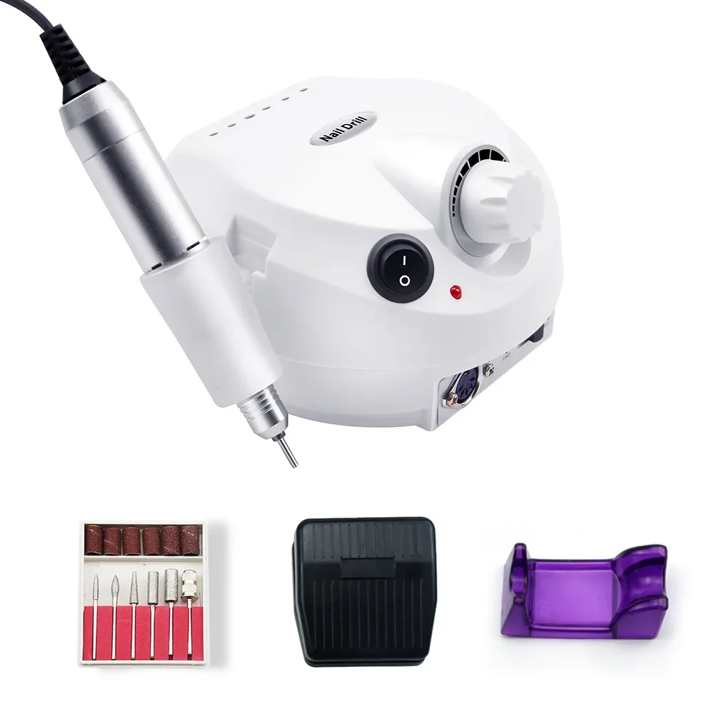 35000RPM Electric Nail Drill Machine Manicure Pedicure Professional Nail Lathe Low Noise Cutters Nail File Kit