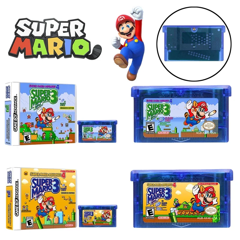 Super Mario Advance 4 Super Mario Bros3 Game Memory Card Screen Enhancement Multi-level Game Card for GBA Children Birthday Gift