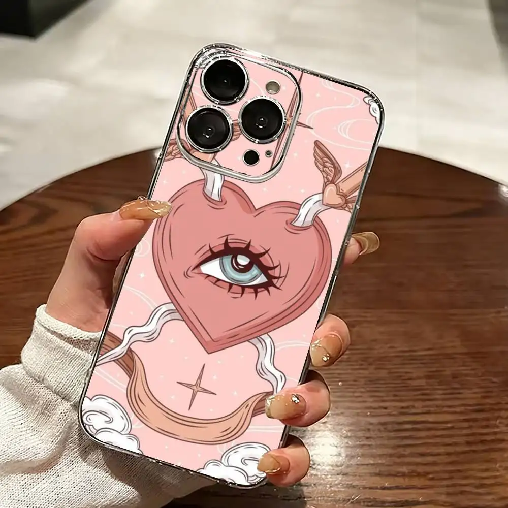 Moon Star S-Sun Tarots Phone Case For iPhone 17 16 15 14 13 12 11 Mini Pro Max Plus Transparent Cover