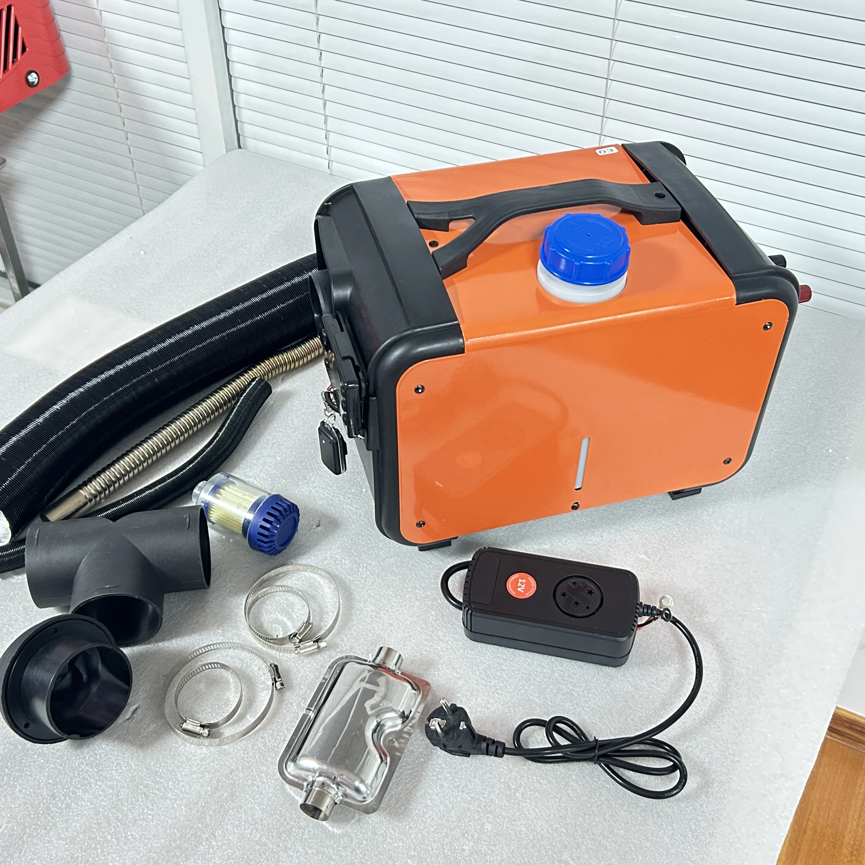 سخان وقوف السيارات بالديزل 12 فولت/24 فولت - شاحنة 2 كيلو وات/5 كيلو وات وسخان هواء للسيارة مع نظام تسخين الوقود، ترموستات قابل للتعديل للاستخدام الشتوي)