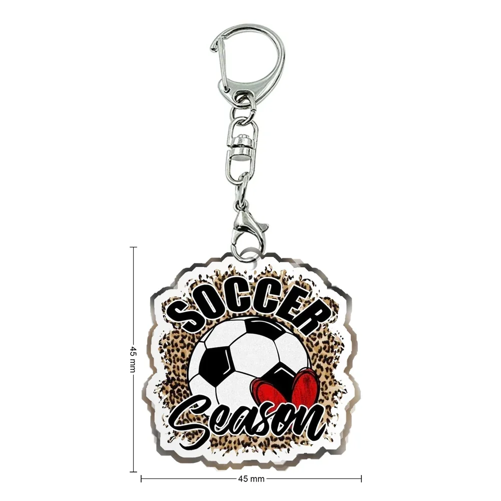 Popular Football Soccor Sports Acrylic Ball Keychain Transparent Acrylic Trinket For Cute Pendants