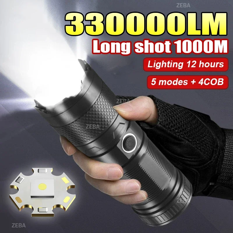 330000lm-強力な-led-懐中電灯-cob-ライト付き超高輝度-usb-充電式戦術トーチ長距離屋外キャンプランタン