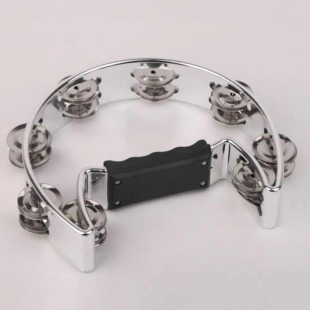 Bright Sound Handheld Jingle Bells Professional Portable Orff Tambourine Hand Shake Educational Hand Ring Tambourine KTV