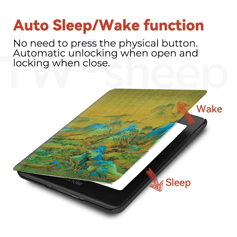 Pokrowiec magnetyczny Twosheep Etui ochronne do Kindle Paperwhite 12th DP75SDI EY21 5. 6. 7. 10. generacji 2017 2024 Auto Sleep