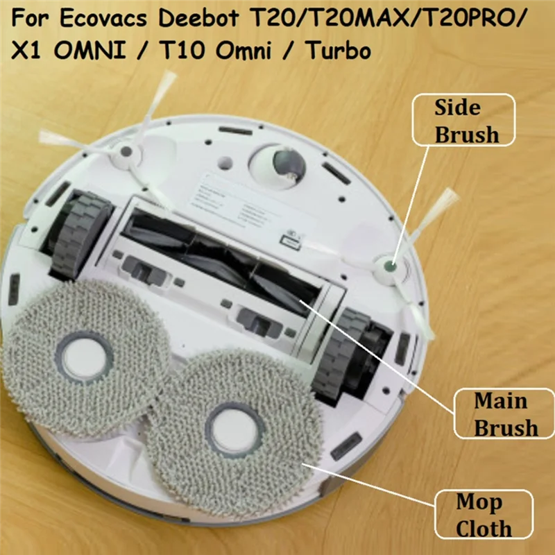14 個 Ecovacs Deebot T20 OMNI / T20/T20 Max/T20 Pro 掃除機アクセサリー交換用洗えるサイドブラシモップクロス-AT6