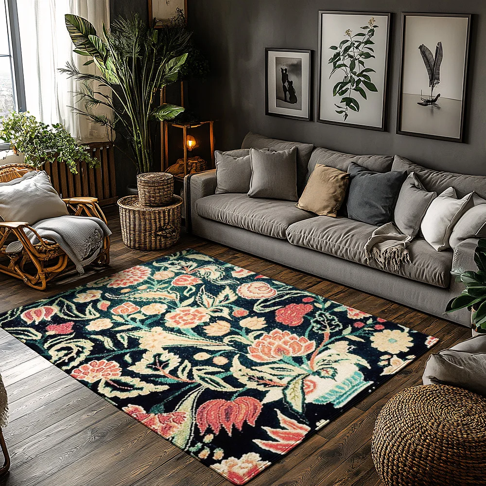 

Винтажный персидский ковер, нескользящий напольный коврик для гостиной, домашний декор, богемный стиль, традиционный узор, античный дизайн, Floo