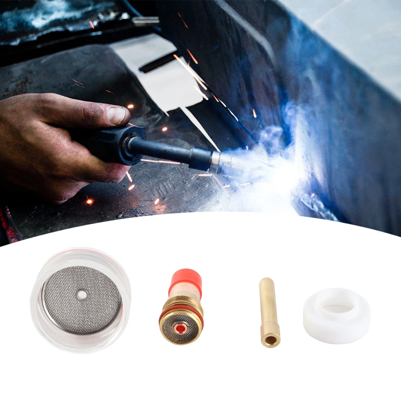 Aksesoris Kit Obor Las WP Collet WP Torch Glass Cup WP Torch Gas Lens Collet Glass Cup untuk WP‑17/18/26 WP Torch Kit