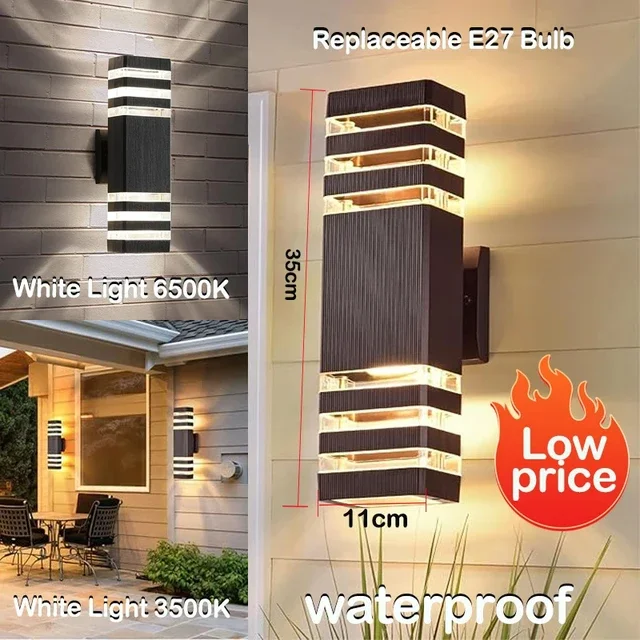 CHENBEN E27 Outdoor Wall Light Black 3