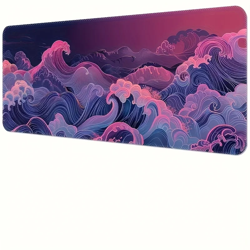 

The sunset wave pattern mouse pad is machine-washable and made of anti-slip rubber, suitable for use in homes or offices