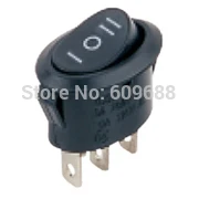 mini rocker switch,boat switch, KCD9-103 3 position 3 pins