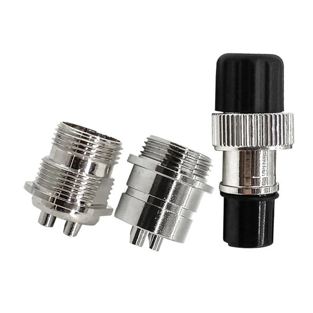 2 Pin Electric Plug 2 Hole Two Core Plug Black And Silver Color Copper Connector Material IP68 Protection Level For Fishing Reel