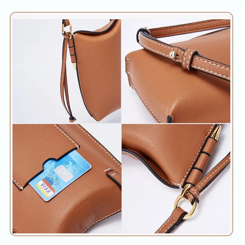 Mobile Bag 2023 Trend Women\'s Shoulder Bag Lady Mini Bag Purse Female Retro Split Cowhide Leather Women Cross-body Messenger