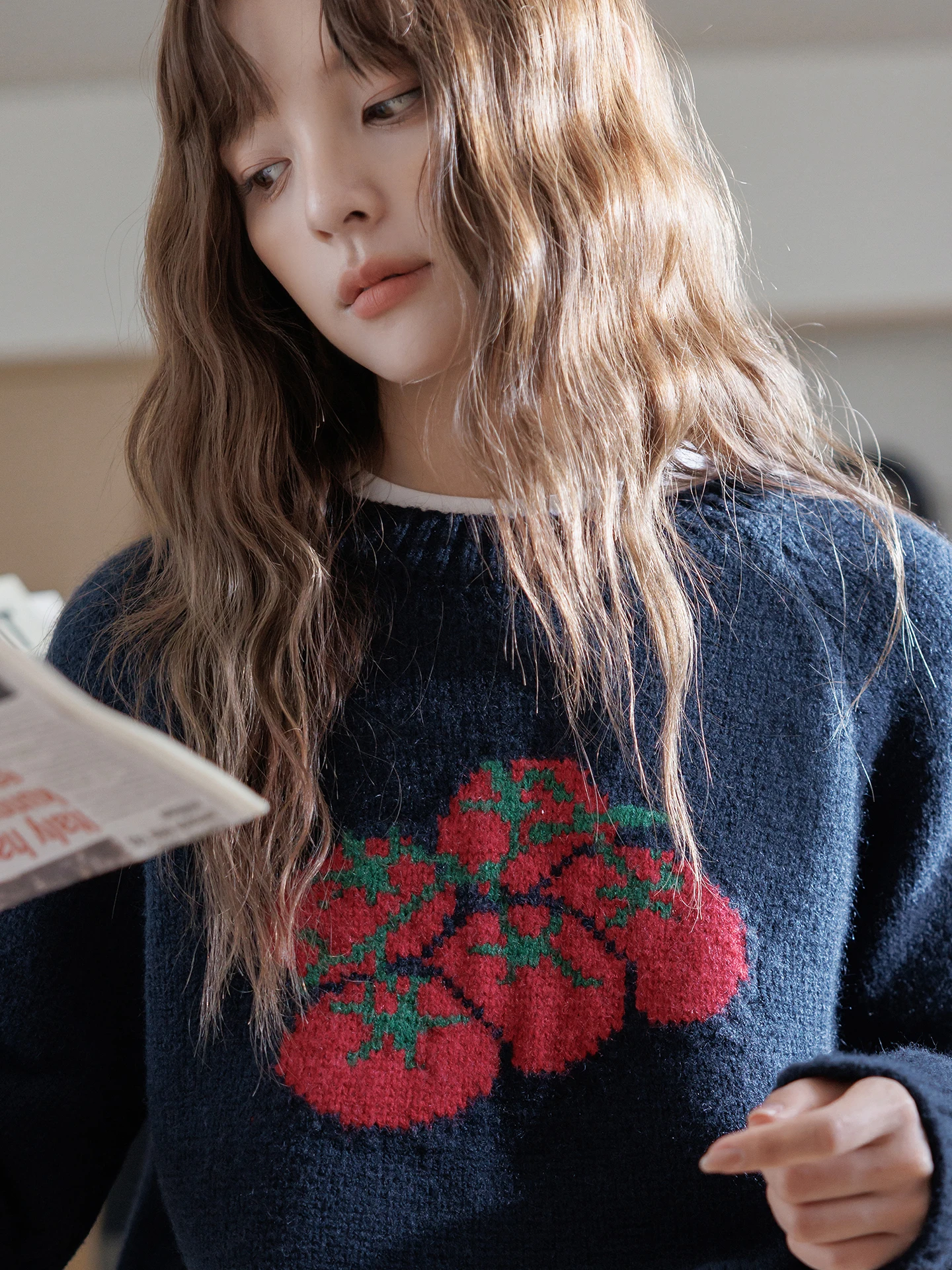 

Mlife Loose Fit oulder Insertion Hoodie Women's Sle Casual Loose Knitted Sweater Warmth Comfortable ato Pattern