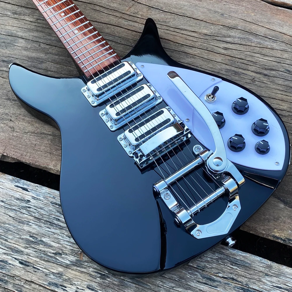 Tremolo System Bridge 325 Electric Guitar Black Color 3 Mini Humbucker Pickups Quality Guitarra гитара
