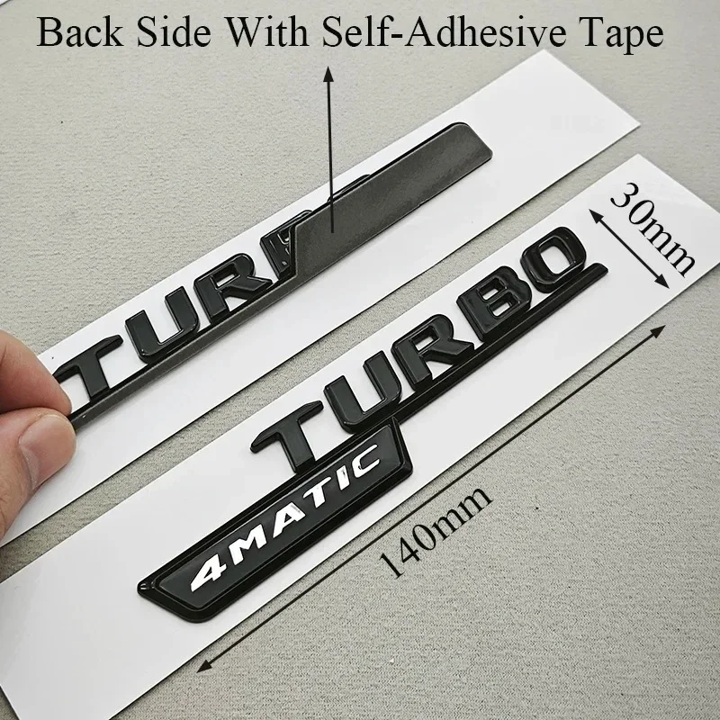 

3D ABS Chrome Car Letters TURBO 4MATIC Logo Fender Side Badge For Mercedes AMG A35 45 A45S W177 W176 Stickers Accessories 2pcs