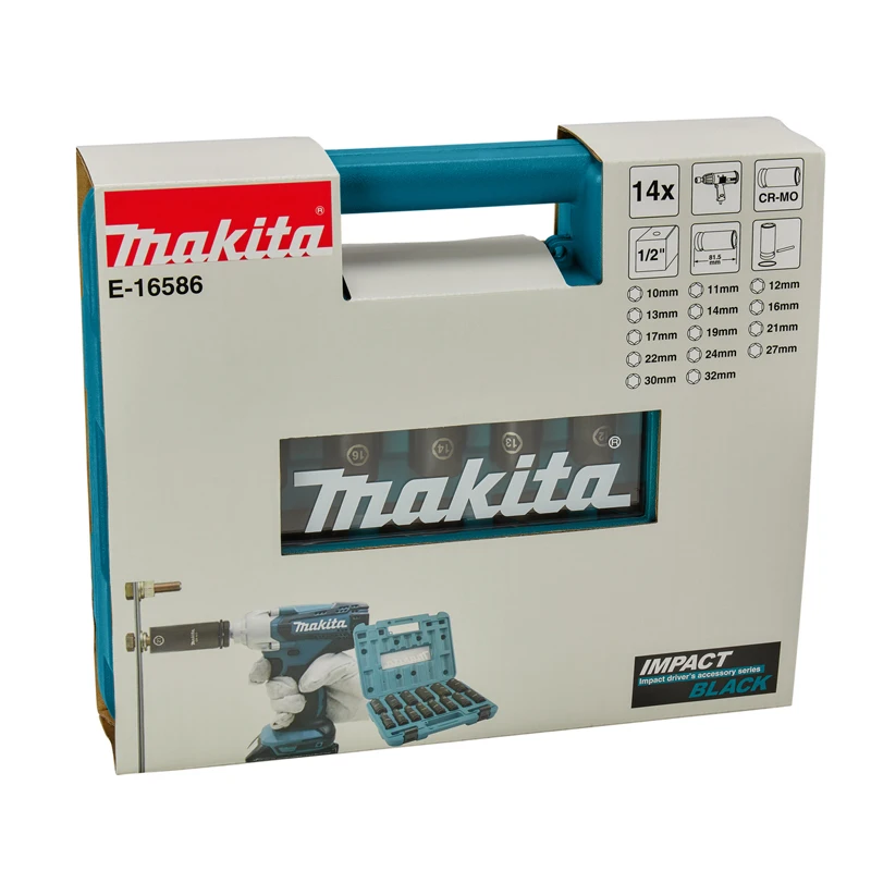 Imagem -04 - Makita-original Socket Spanner Grupo Cromo Molibdênio Material Durável Ferramenta Acessórios 14 Pcs E16586 Pol