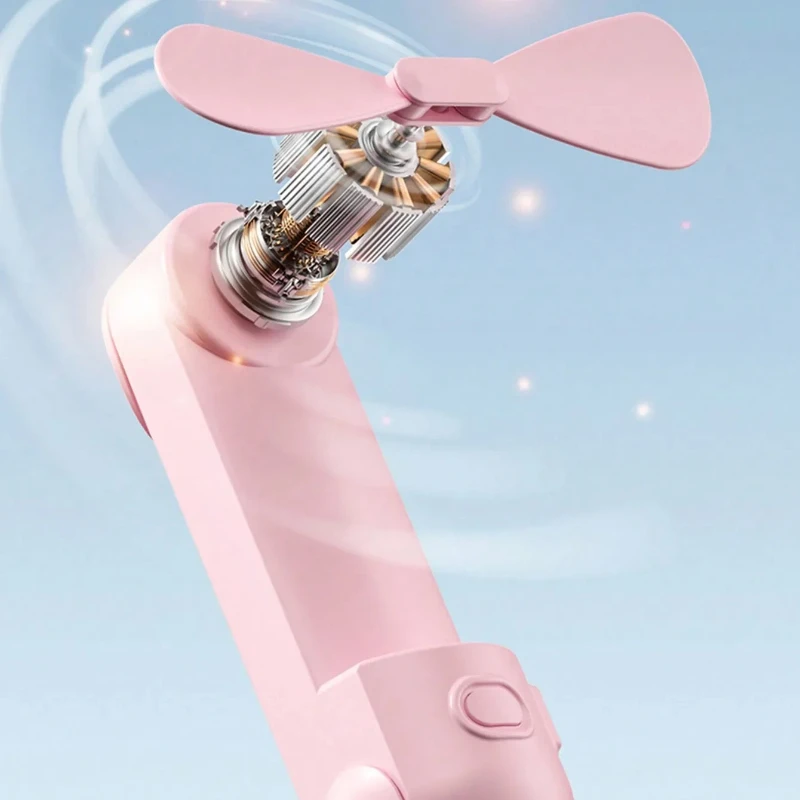 1개 휴대용 선풍기 충전식 미니 휴대용 만화 USB 소형 선풍기 선물 데스크탑에 놓을 수 있는 휴대용 소형 선풍기