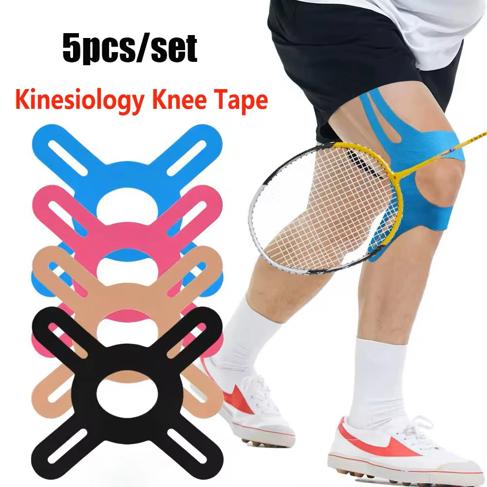 5PCS Precut Kinesiology Tape for Knees - Professional Grade Elastic Sports Tape for Knee Pain,Joint Support & Injury Recovery