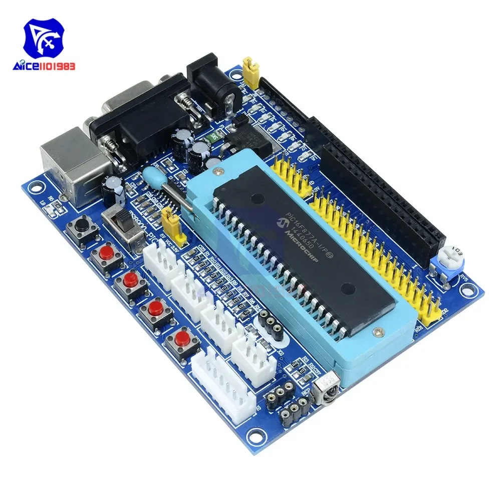 diymore PIC16F877A Development Board DC 12V JTAG Minimum System Microcontroller Module MAX3232 ISP IO ICSP Programmer Emulator