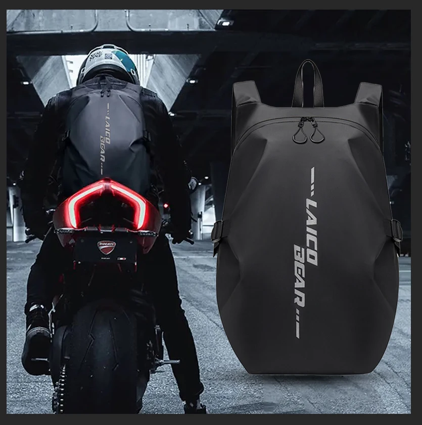 

Waterproof Motorcycle Riding Backpack Large Capacity Motorbike Helmet Backpack Reflective Moto Biker Backpack Dirt Bike Backpack