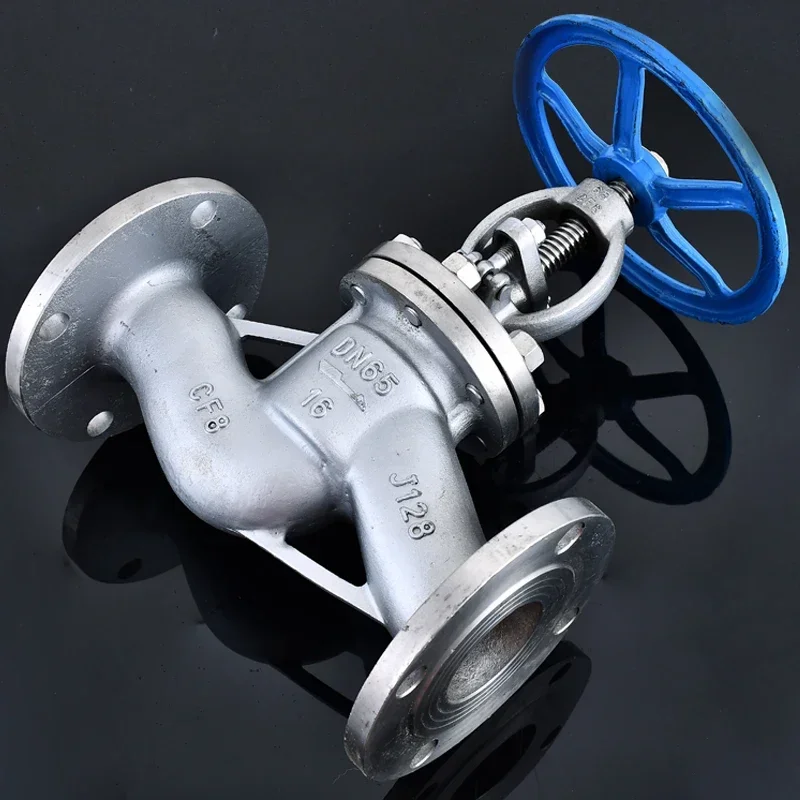 304/316L stainless steel flange globe valve J41W-16P/25P high temperature resistant steam heat transfer oil valve dn65