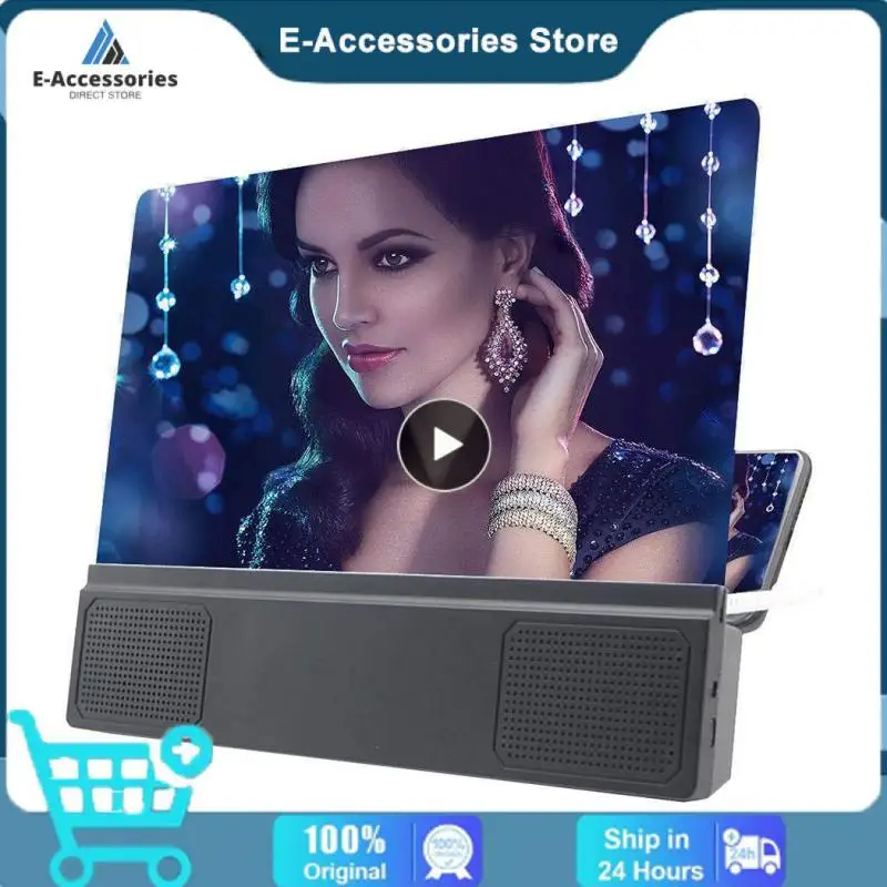 " 3D Screen Amplifiers Mobile Phone Magnifier Video Amplifier Stand With Enlarged Speaker Magnifying Folding Desk Holder