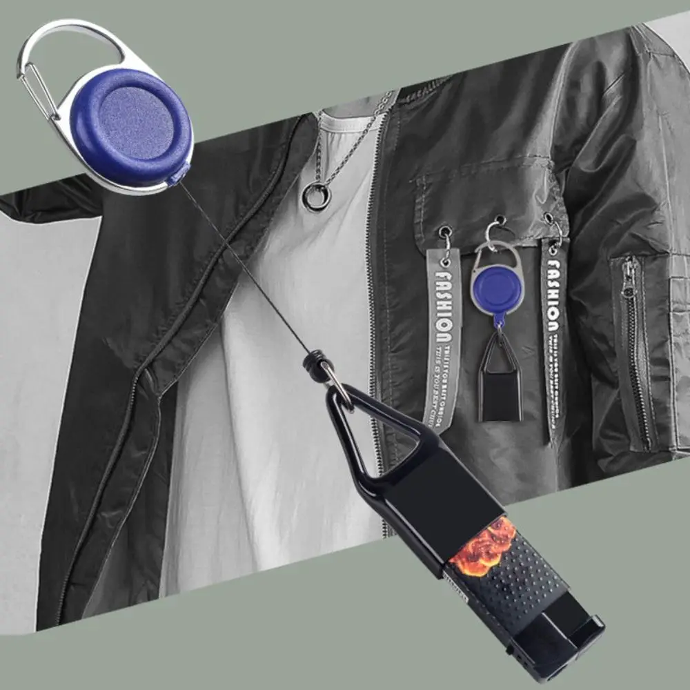 New Design Portable Lighter Holder for Handbag Retractable Lighter Clip for Belts Removable Carabiner Clip
