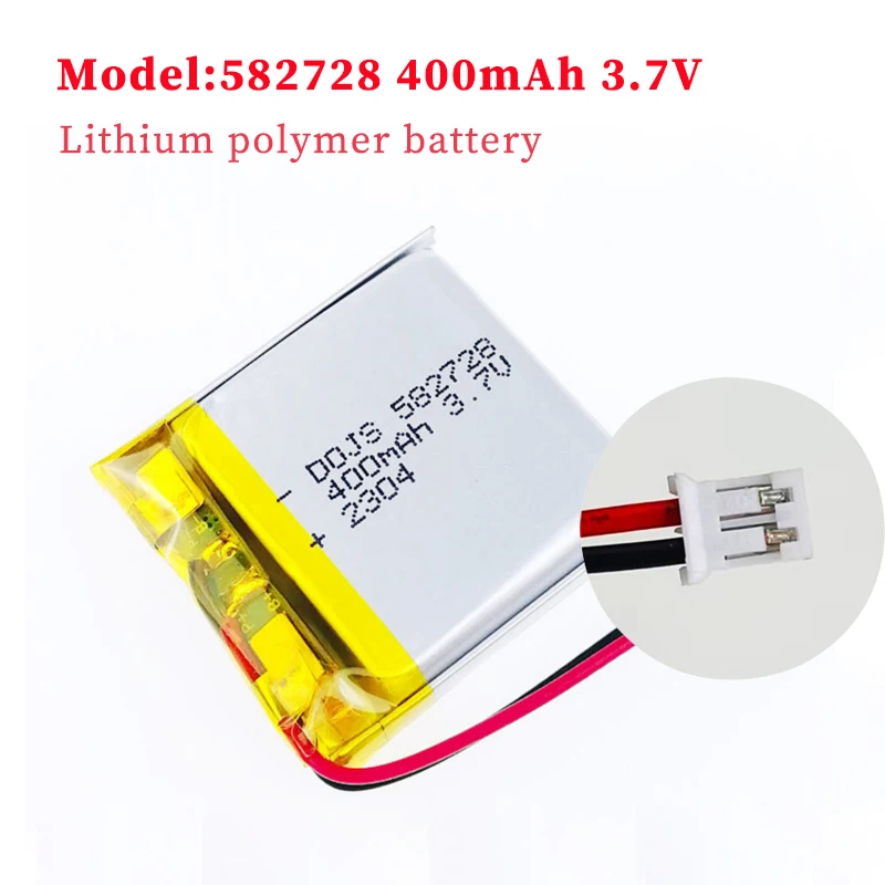 

582728 3.7V 400mAh Polymer Lithium Battery for Childrens Smart Watch Facial Cleansing Device GPS Blood Pressure Monitor
