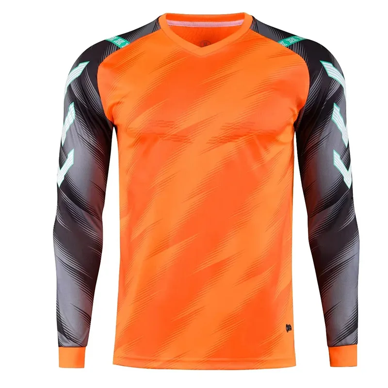 Men Soccer Goalkeeper Jerseys Uniforms Survetement Football Goalie Keeper Jersey Rugby Shirts Sport Kit Elbow Protector Custom