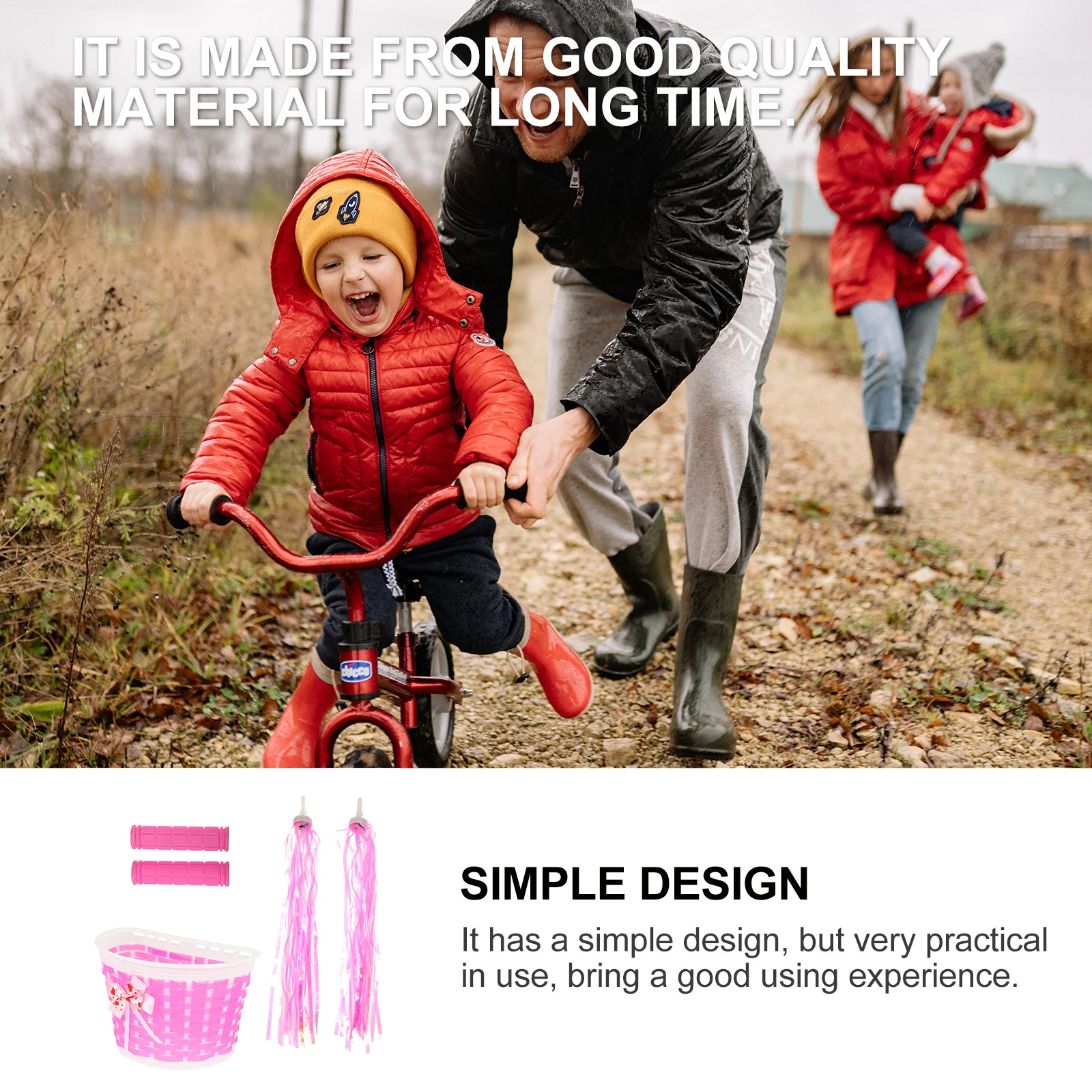 

1 комплект велосипедной корзины, красочные ленты для скутера с чехлами на руль, аксессуары для велосипеда, велосипедная корзина