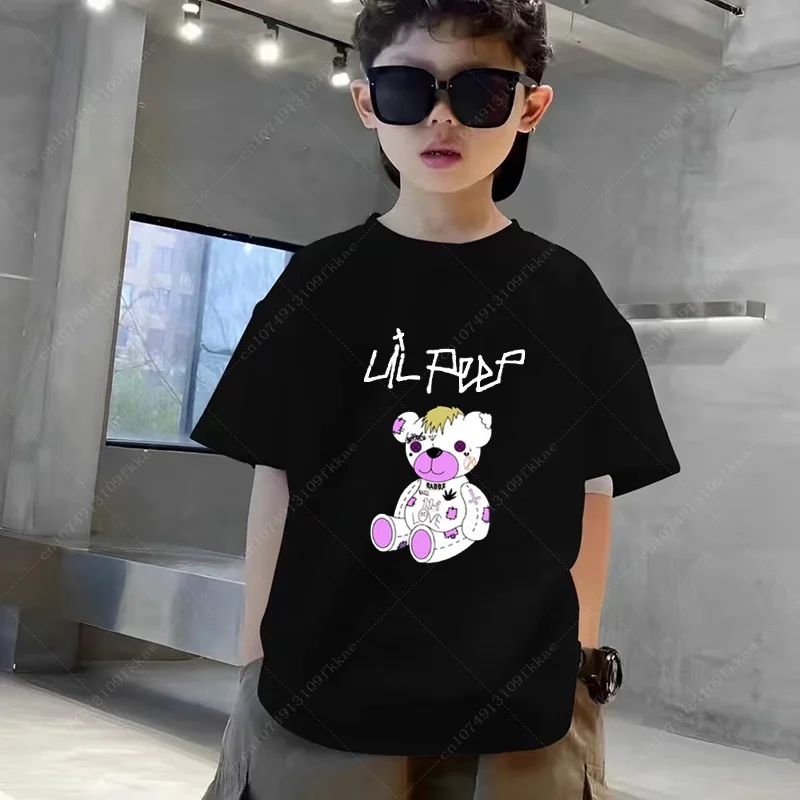 Hip Hop Lil Peep T Shirt Boys Girls Fashion T-shirts Cotton Tshirt Kids Hip Hop Tops Tees Child Tshirts Summer Teenager Tee Boy